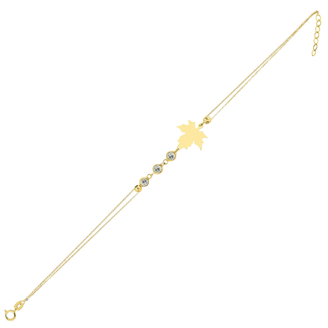 14 Carat Gold Leaf Bracelet- yprbil91