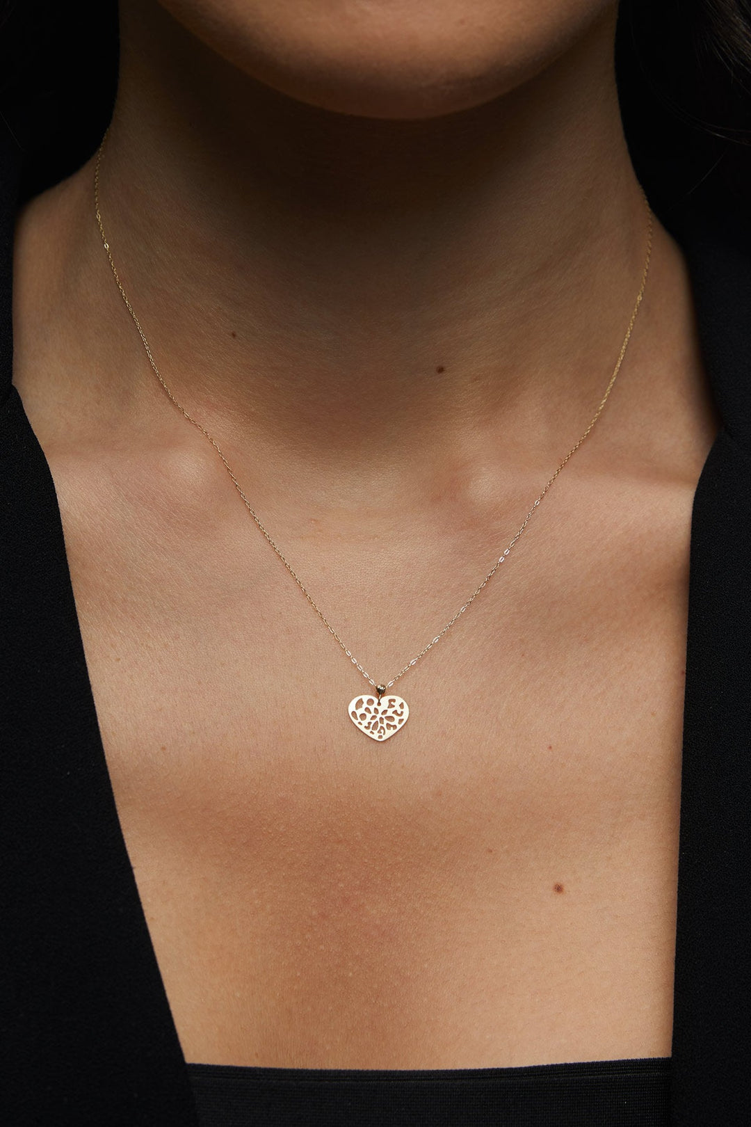 14 Carat Special Design Heart Gold Necklace - klpdskol91