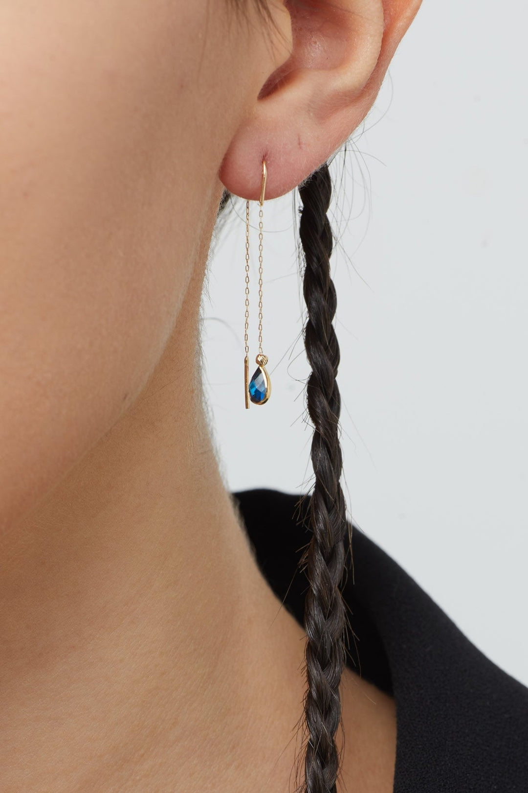 Pair of 14 Carat Gold Sapphire Earrings- dmlsku80
