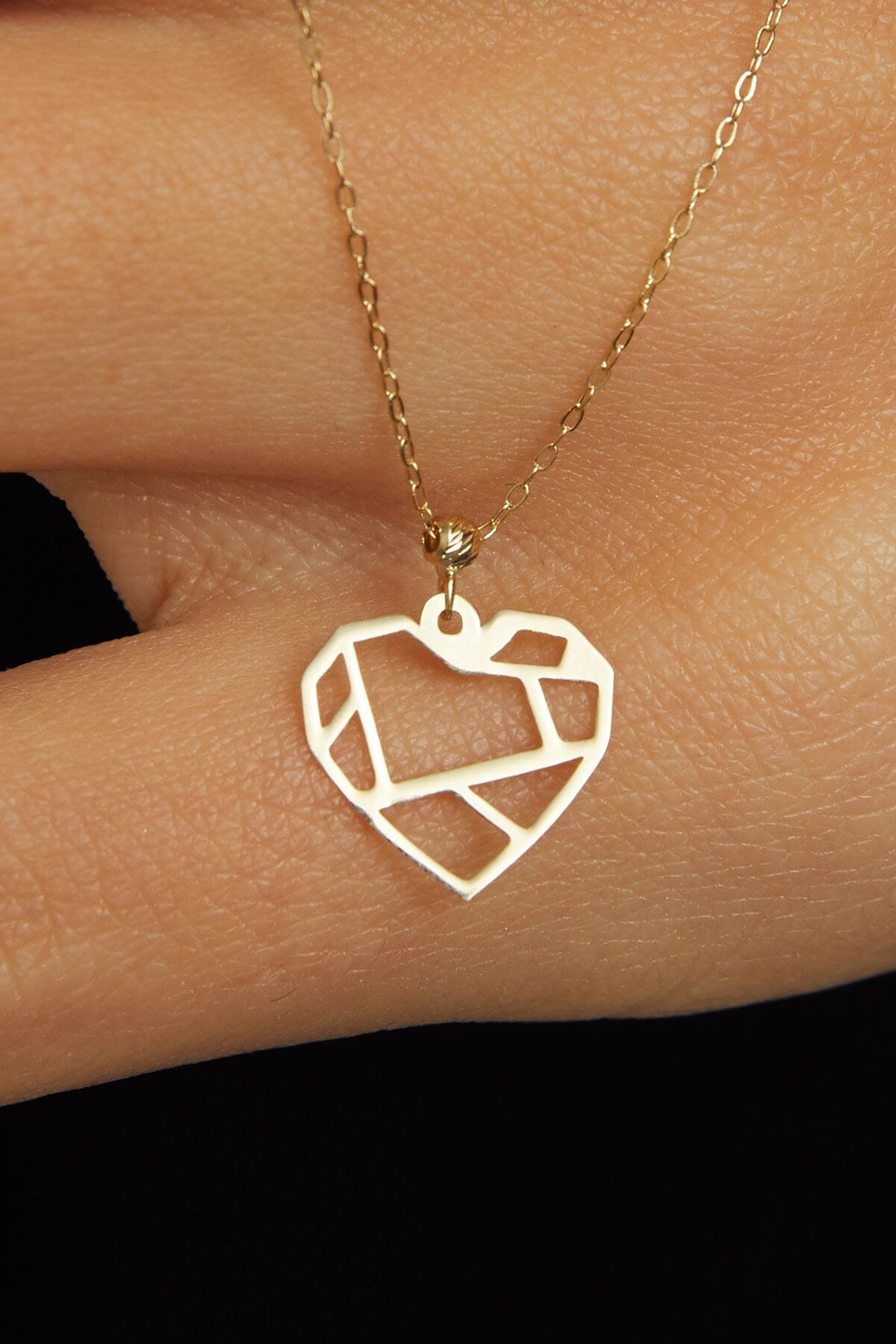 14 Carat Geometric Heart Women's Necklace - gklpkol88
