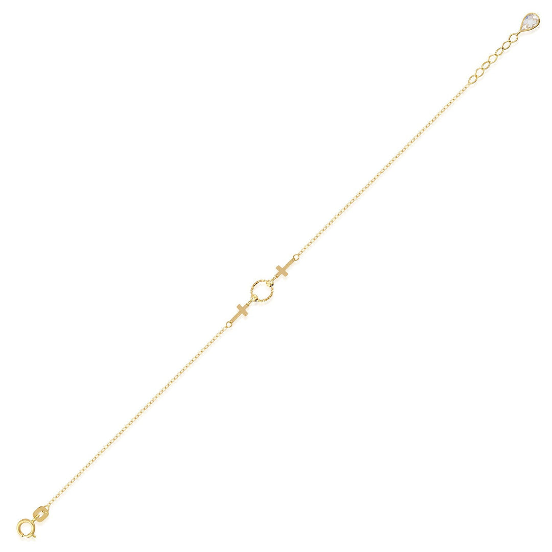14 Carat Cross Gold Bracelet - hchlbil72