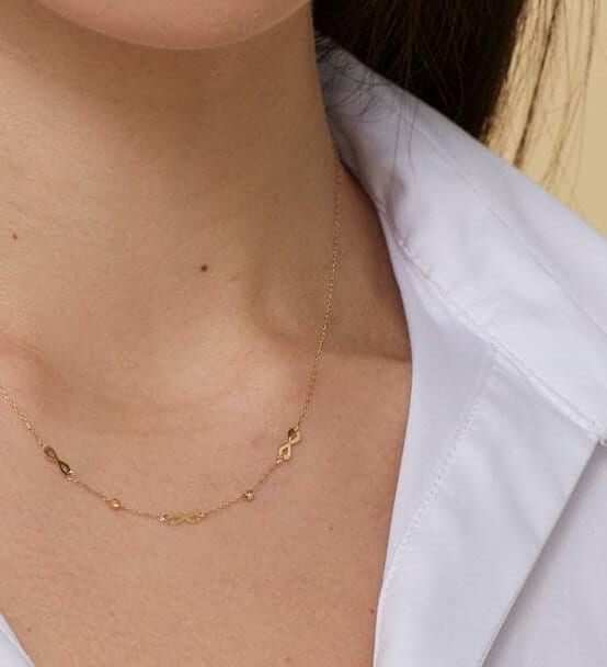 14 Carat Gold Heart Infinity Necklace - ucklpsnzkol88