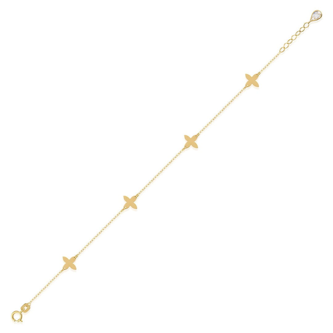 14 Carat Flower Gold Bracelet- bsprvbil74