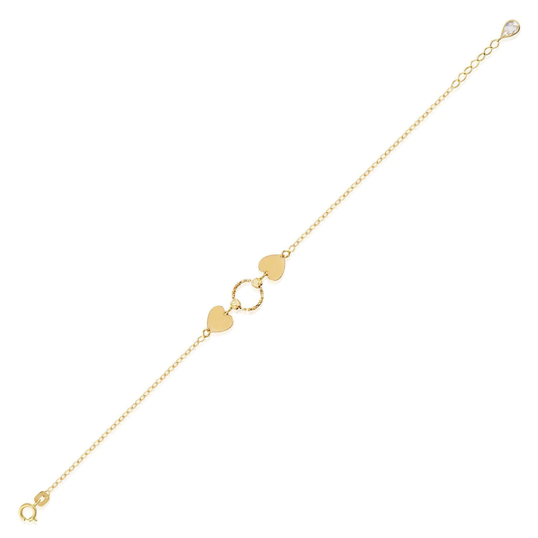 14 Carat Ring Heart Gold Bracelet- klphlbil78