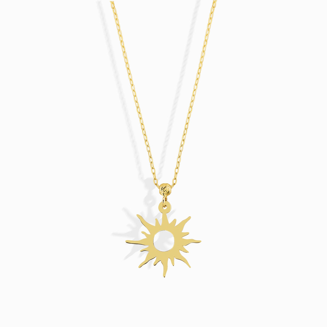 14 Carat Gold Sun Necklace - gnskol88