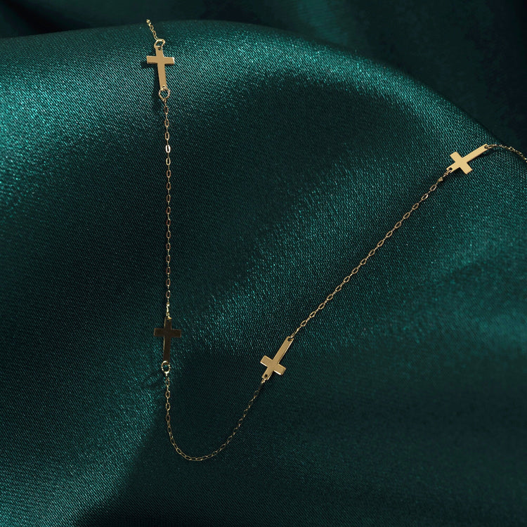 14 Carat Cross Gold Necklace- chctkol95