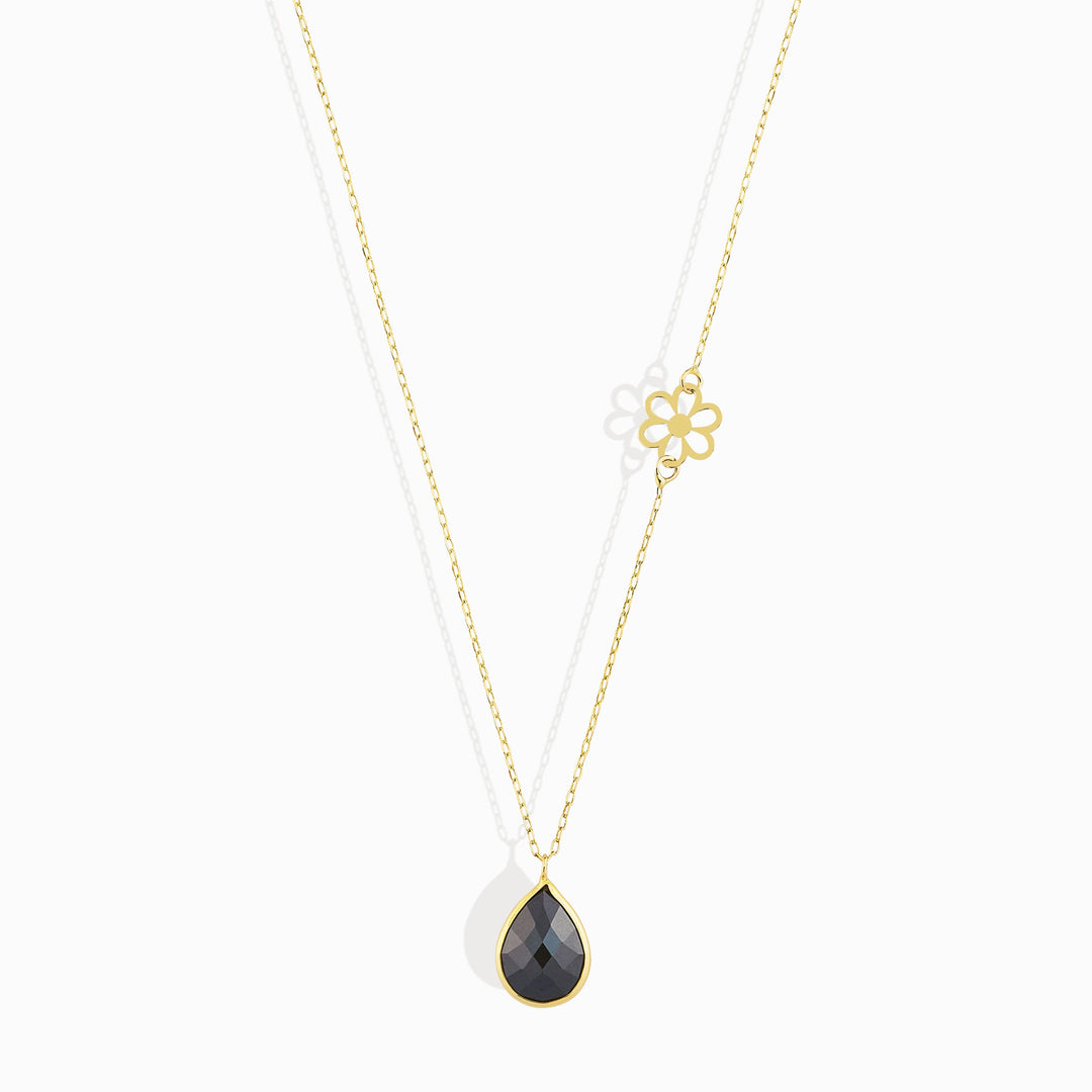 14 Carat Stone Daisy Gold Necklace - pptmkol98