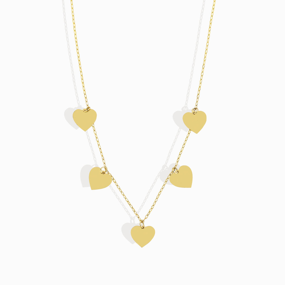 14 Carat Gold Heart Necklace - bsklkol101