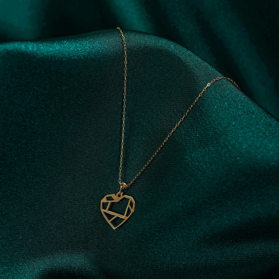 14 Carat Geometric Heart Women's Necklace - gklpkol88