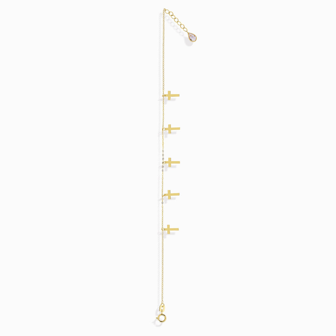 14 Carat Gold Cross Bracelet- hckbil70