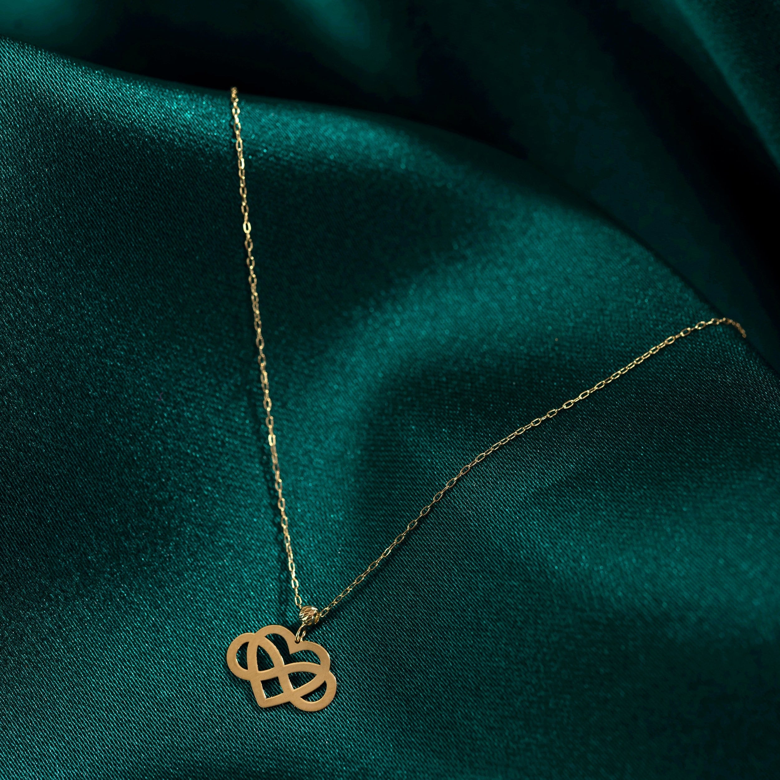 14 Carat Gold Infinity And Heart Necklace - snzklpkol91