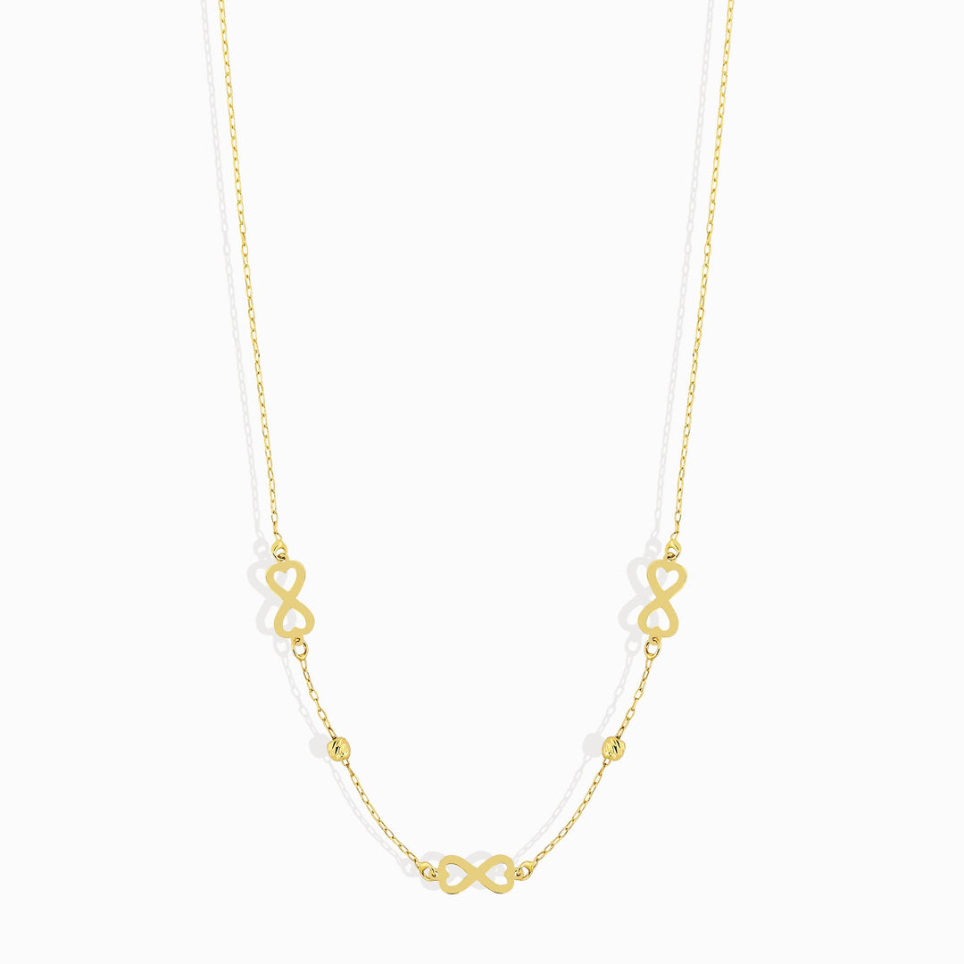14 Carat Gold Heart Infinity Necklace - ucklpsnzkol88