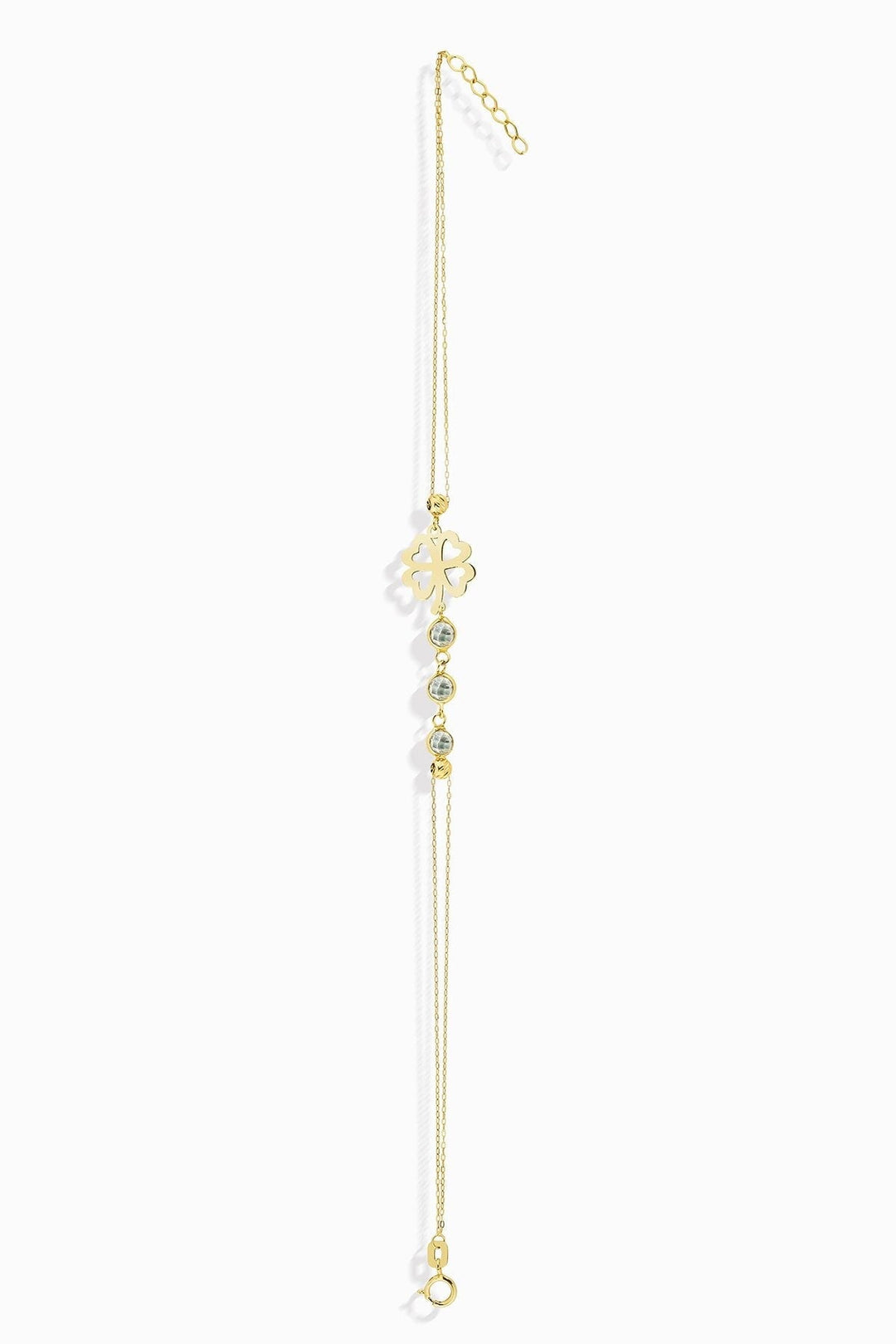 14 Carat Gold 4 Leaf Clover Bracelet- yncdbil98