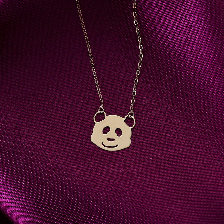 14 Carat Gold Panda Necklace - pndkol108