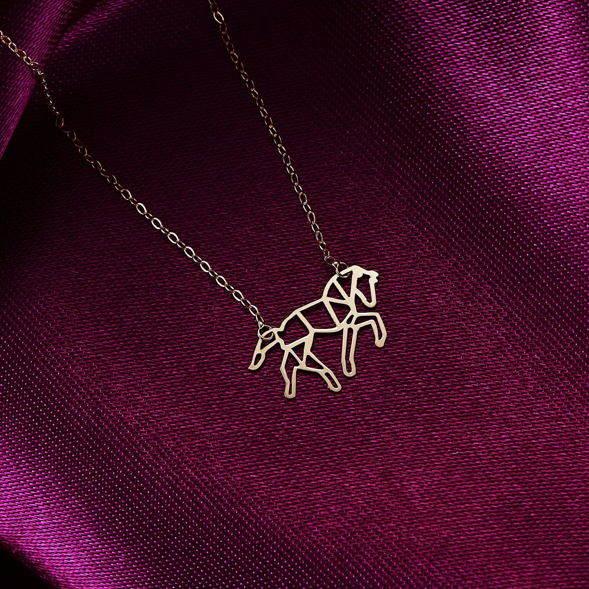14 Carat Gold Horse Necklace - orgmhrskol99