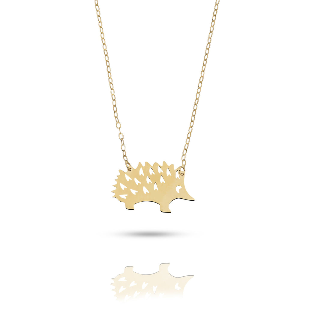 14 Carat Gold Hedgehog Necklace - krpkol104