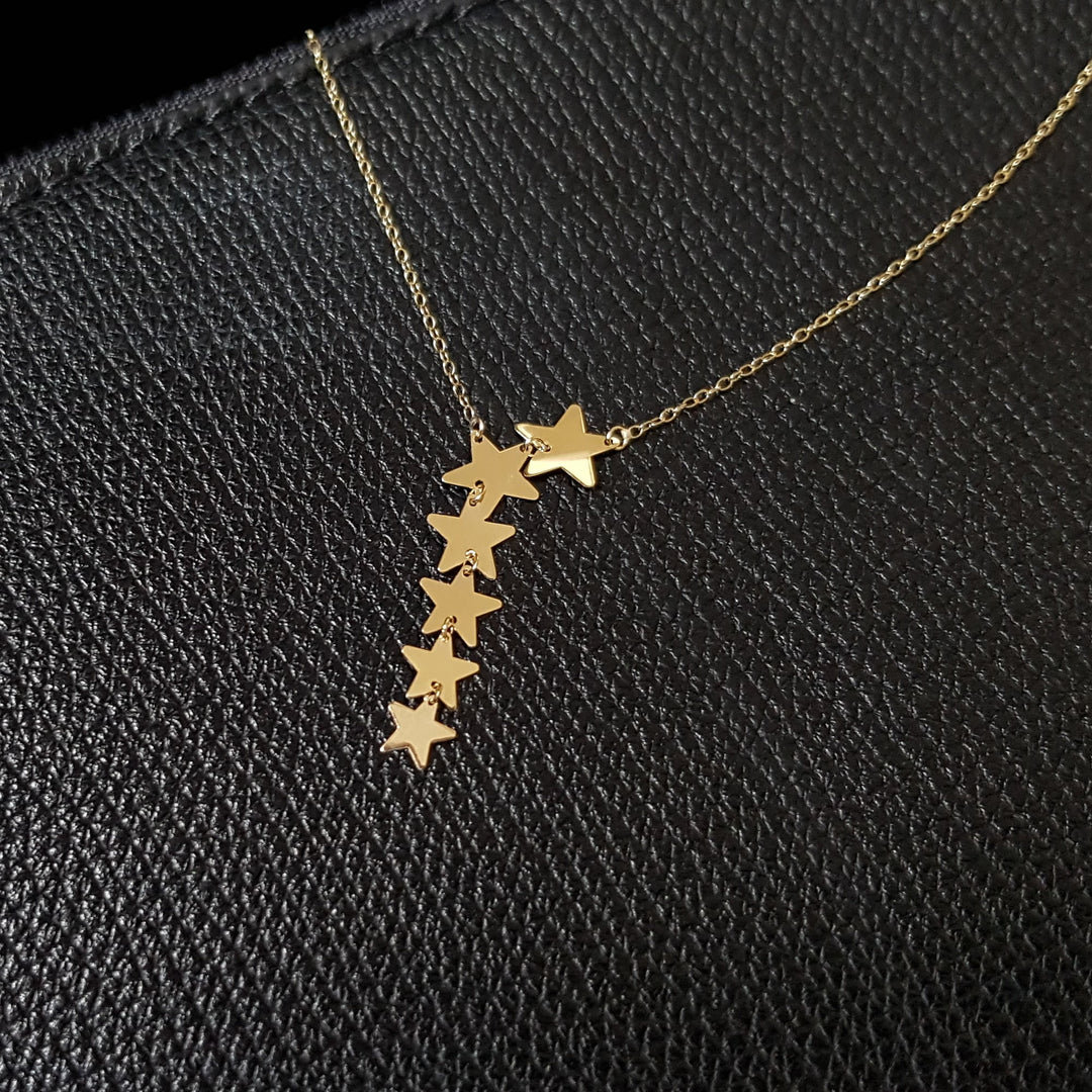 14 Carat Gold Star Necklace - strkol120