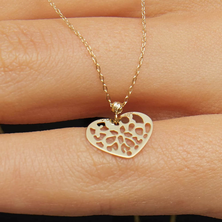 14 Carat Special Design Heart Gold Necklace - klpdskol91