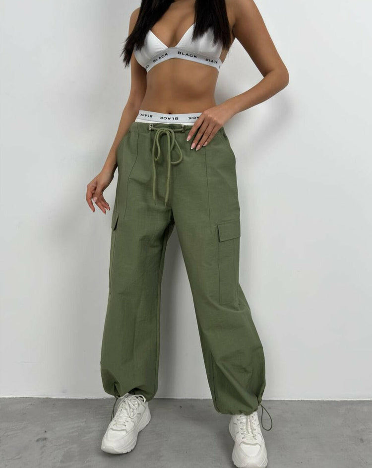 Khaki Cargo Pocket Jogger Pant.