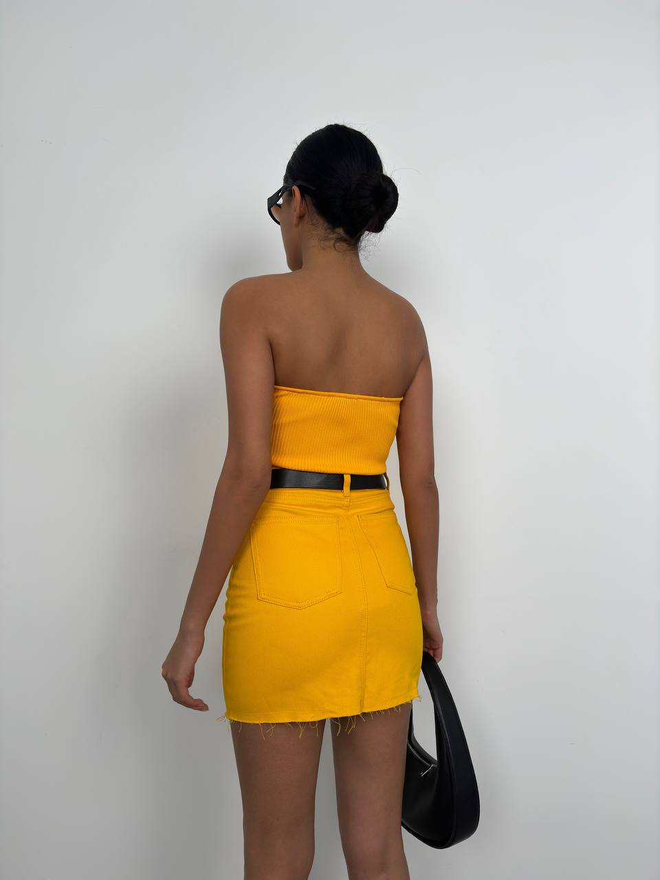Denim High Waist Mini Skirt Mango - Noxlook